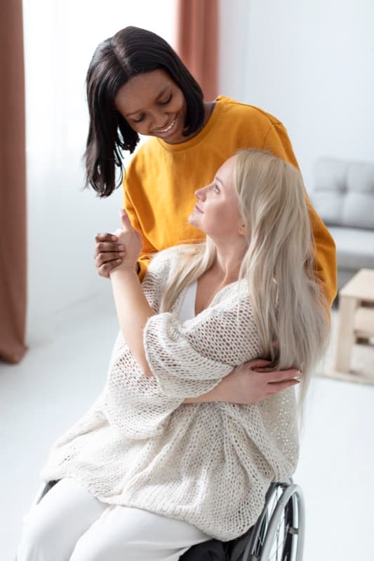 Professional caregiver providing compassionate care